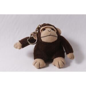 Gorilla Plush Keychain Brown Monkey Collectible Accessory ~ 260317-WH 991